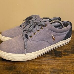 Polo Ralph Lauren Men's Canvas Sneaker Shoes Blue Pony Logo Size 11